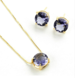 Conj Banho Ouro Cristal Azul